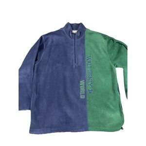 Disneyland 55th Anniversary 1/4 Zip Pull Over Sweater Unisex Sz XL Color-block